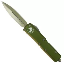 Microtech OD Green UTX-85 OTF Auto Knife, Bronze Dagger Blade