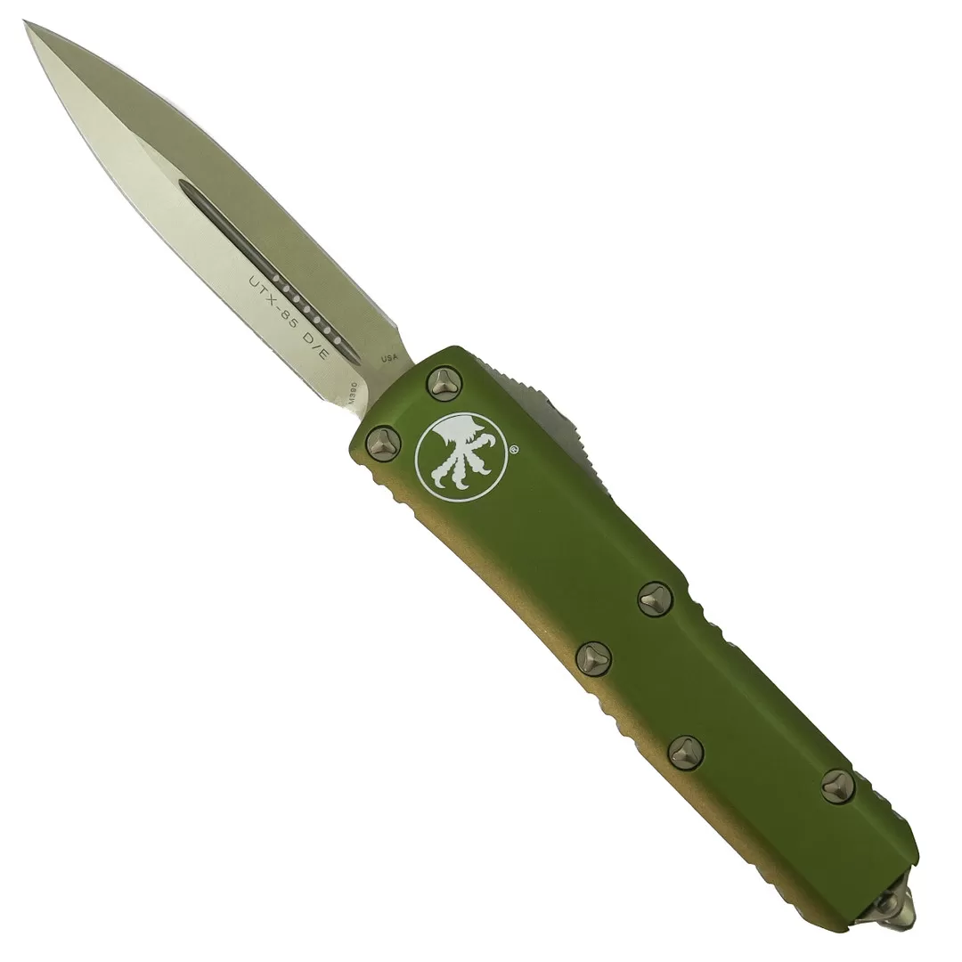 Microtech OD Green UTX-85 OTF Auto Knife, Bronze Dagger Blade 3 Microtech OD Green UTX-85 OTF Auto Knife, Bronze Dagger Blade