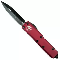 Microtech Red UTX-85 Dagger OTF Auto Knife, Black Blade