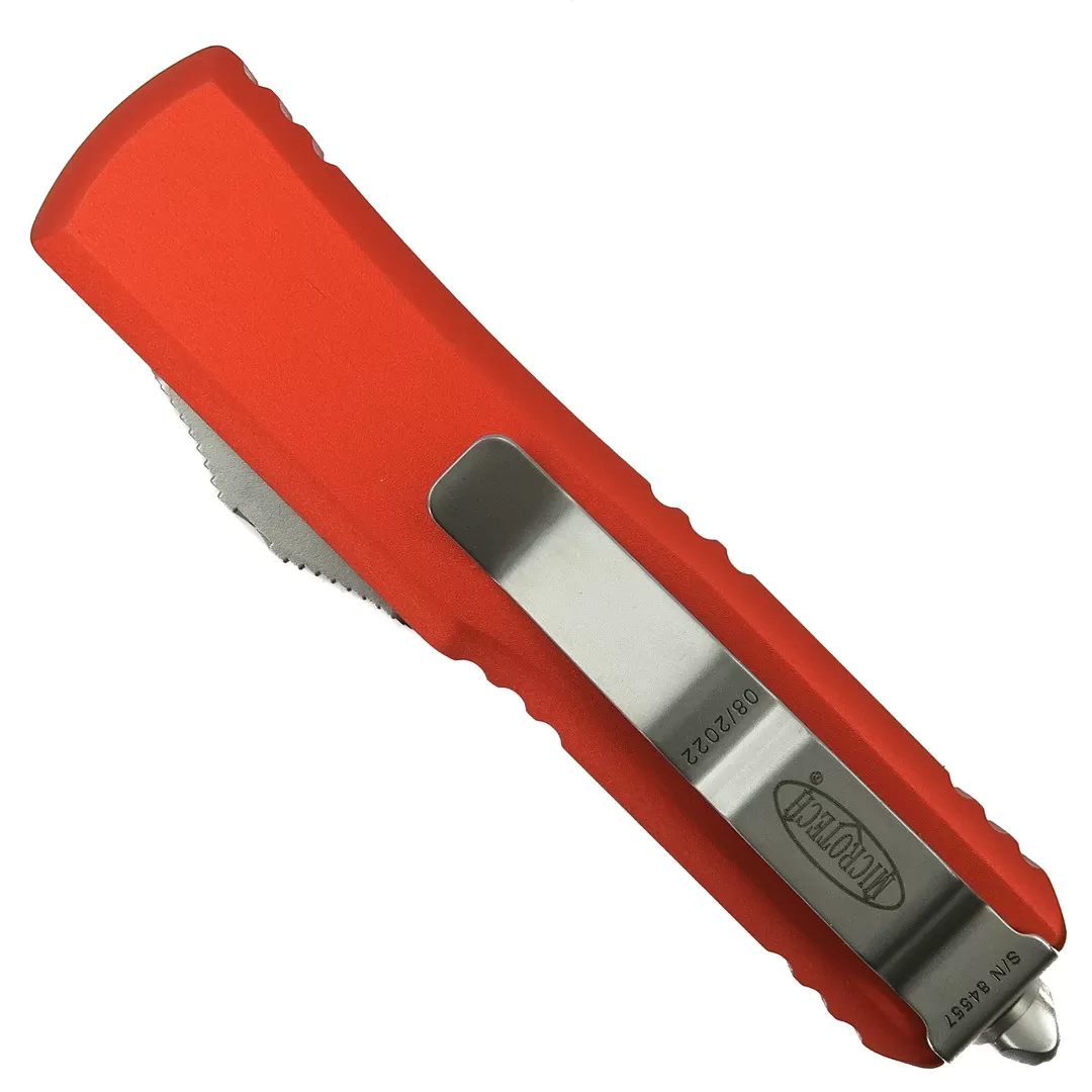 Microtech Orange UTX-85 OTF Auto Knife, Stonewash Tanto Blade 4 Microtech Orange UTX-85 OTF Auto Knife, Stonewash Tanto Blade - Image 2