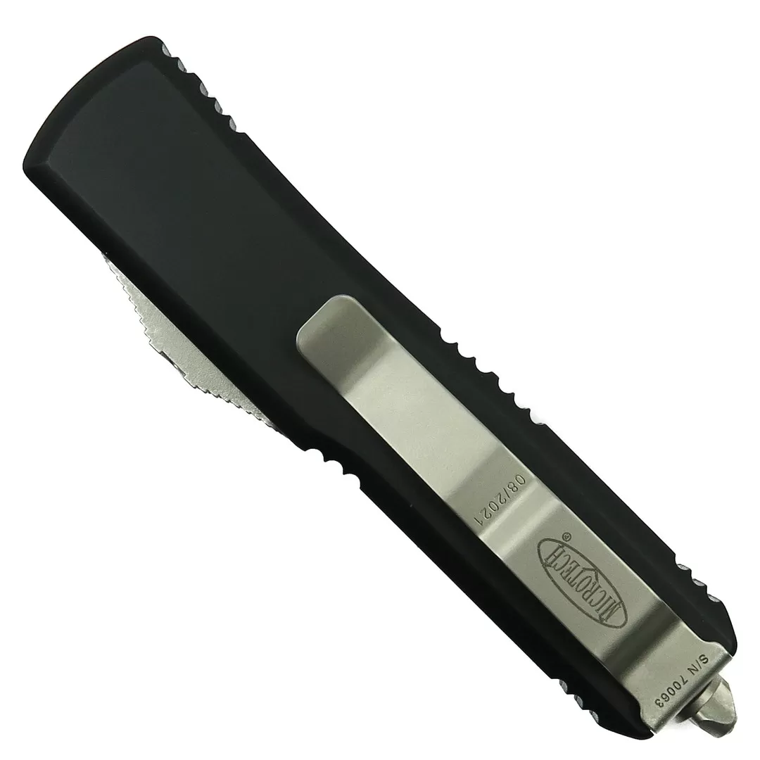 Microtech Black UTX-85 OTF Auto Knife, Tanto Stonewash Blade 4 Microtech Black UTX-85 OTF Auto Knife, Tanto Stonewash Blade - Image 2