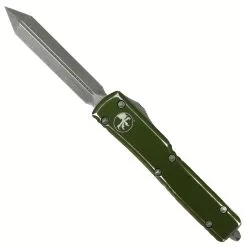 Microtech Distressed OD Green UTX-70 OTF Knife, Apocalyptic Spartan Blade