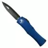 Microtech Blue Hera OTF Knife, DLC Black Dagger Blade