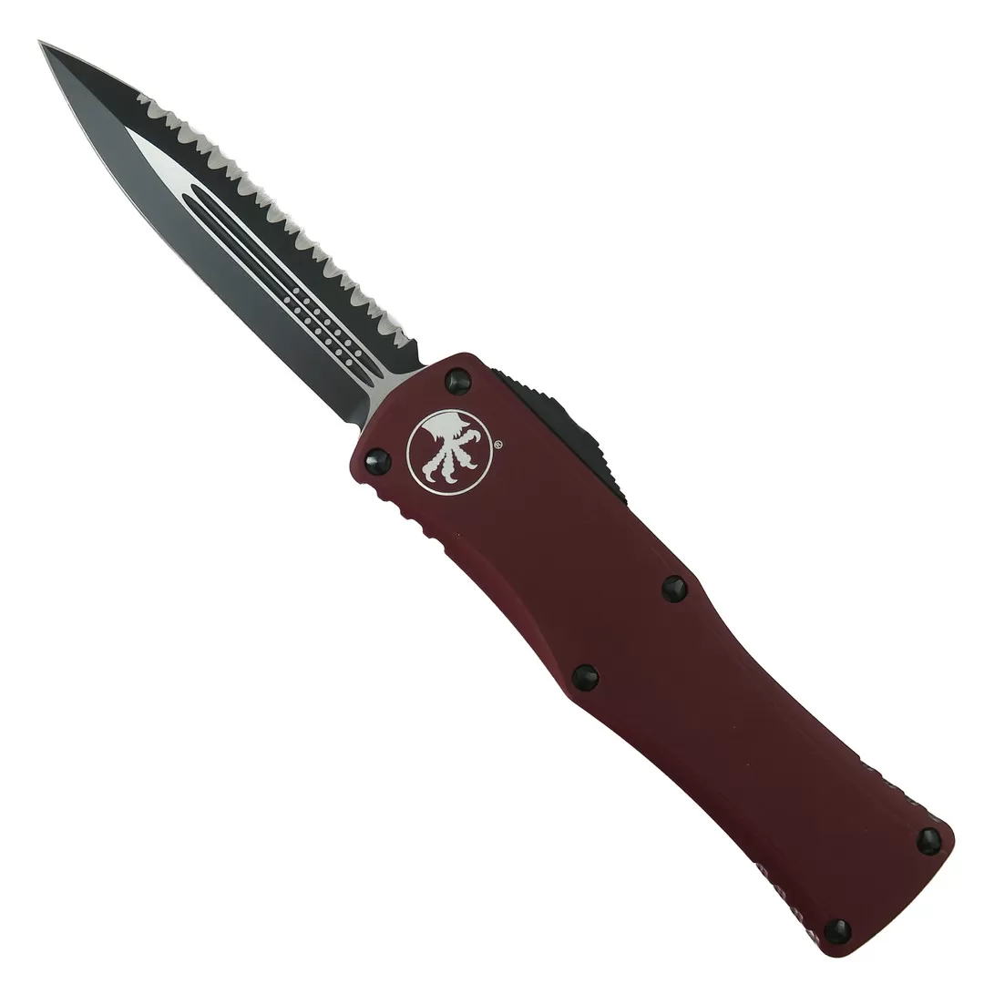 Microtech Merlot Hera OTF Knife, Black Serrated Dagger Blade 3 Microtech Merlot Hera OTF Knife, Black Serrated Dagger Blade