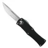 Microtech Hera OTF Knife, Stonewash Part Serrated Blade