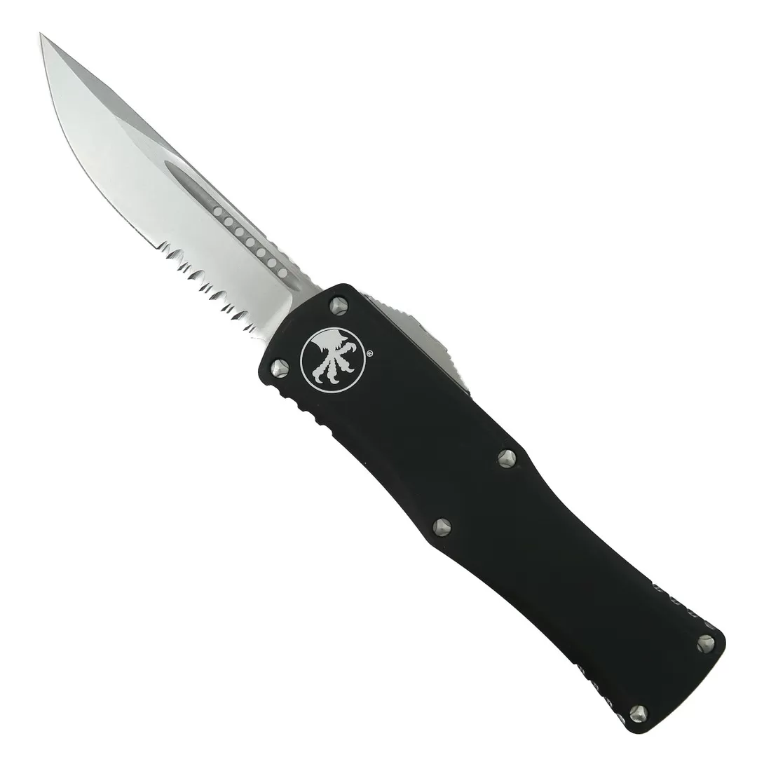 Microtech Hera OTF Knife, Stonewash Part Serrated Blade 3 Microtech Hera OTF Knife, Stonewash Part Serrated Blade