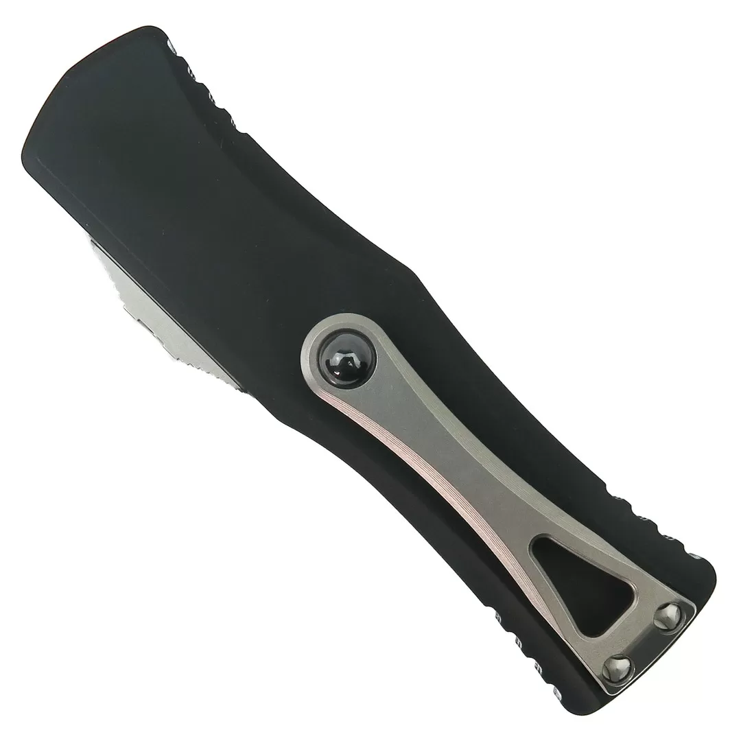 Microtech Hera OTF Knife, Stonewash Part Serrated Blade 4 Microtech Hera OTF Knife, Stonewash Part Serrated Blade - Image 2