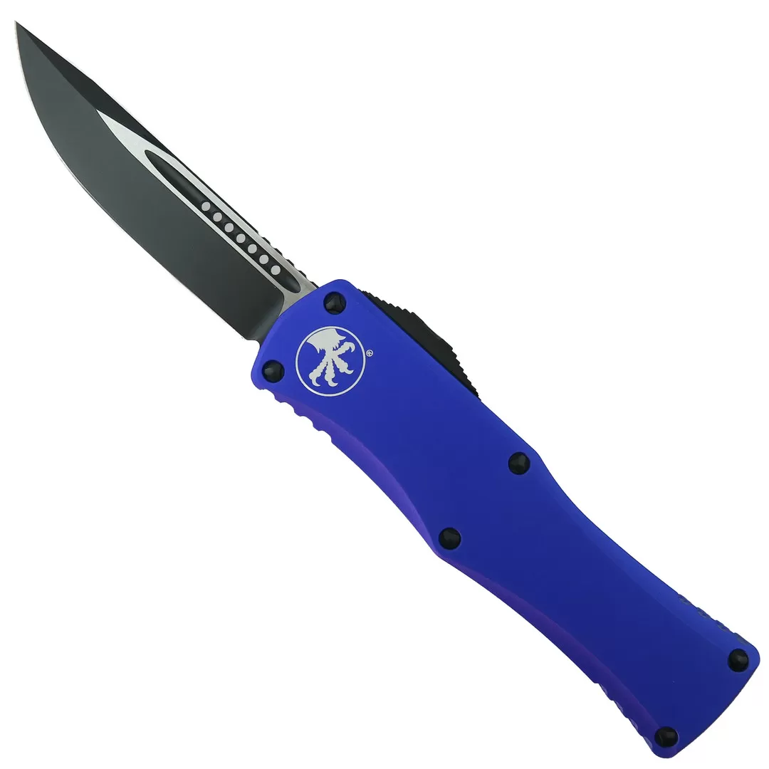 Microtech Purple Hera OTF Knife, DLC Black Drop Point 3 Microtech Purple Hera OTF Knife, DLC Black Drop Point