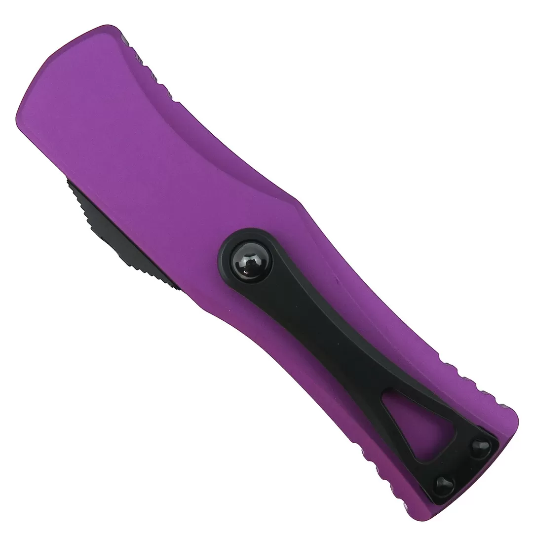 Microtech Violet Hera OTF Knife, DLC Black Drop Point 4 Microtech Violet Hera OTF Knife, DLC Black Drop Point - Image 2