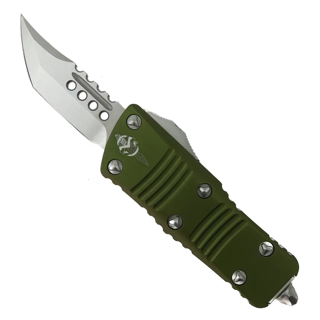 Microtech Signature Series OD Green Mini Troodon OTF Knife, Hellhound Stonewash Blade 4 Microtech Signature Series OD Green Mini Troodon OTF Knife, Hellhound Stonewash Blade - Image 2